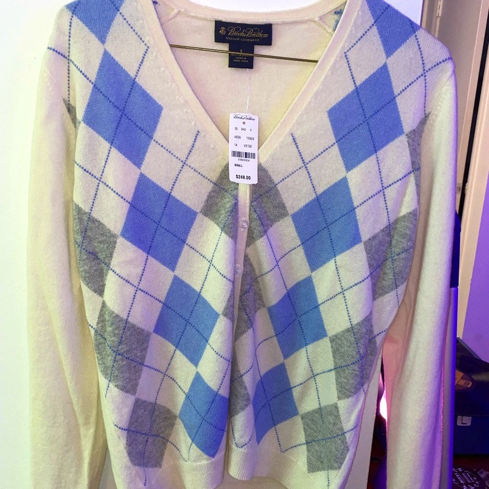 Genuine Italian Cashmere Button Up Brooks Brothers Sweater